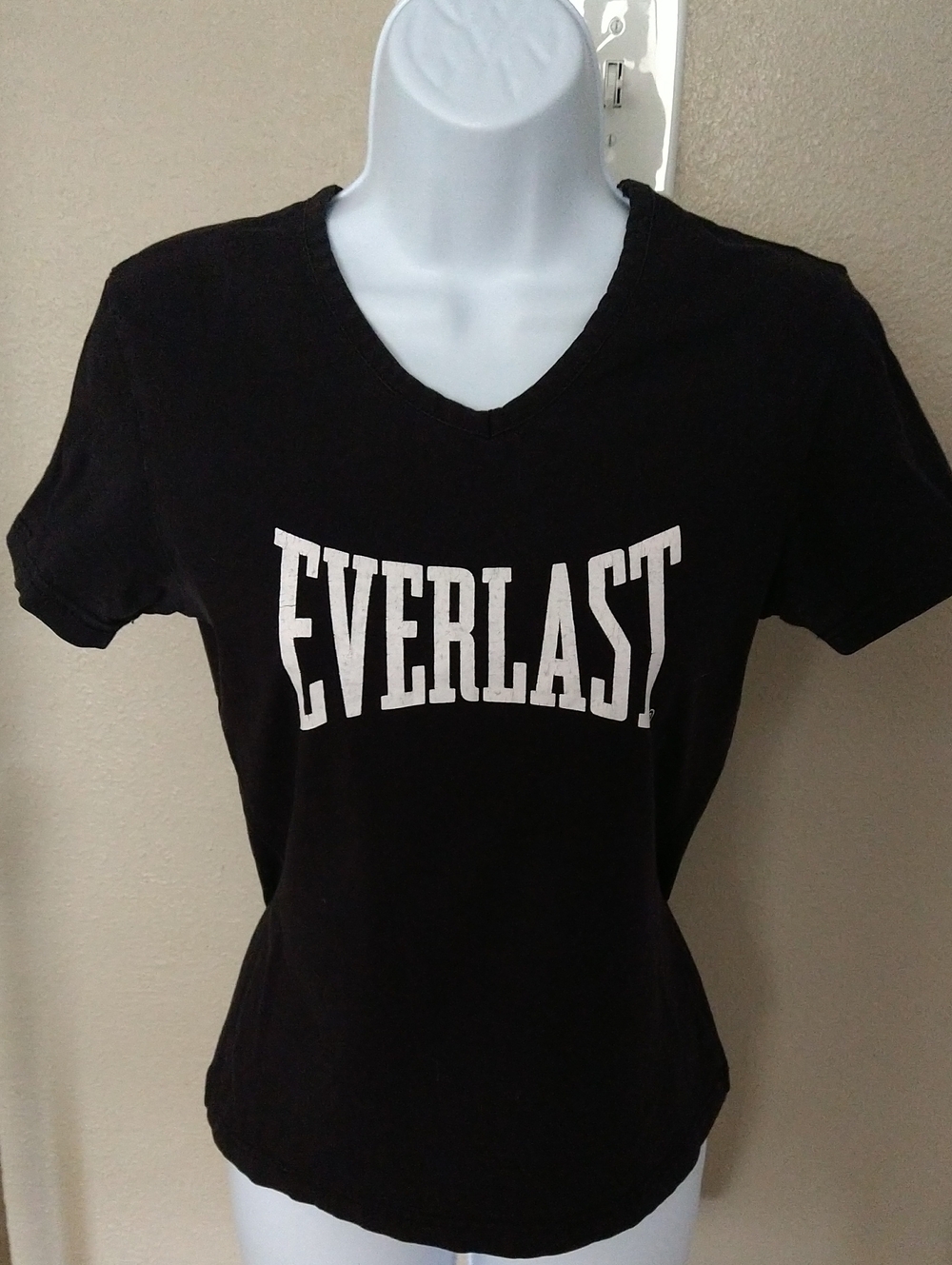Everlast Black V-Neck Women's Logo Tee with White Print